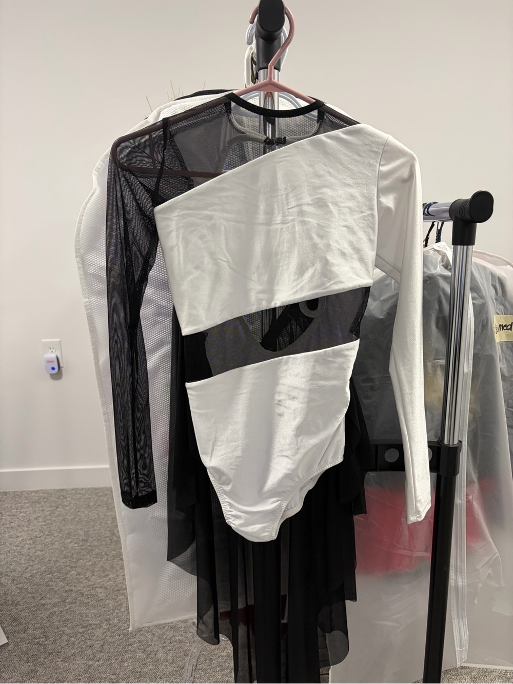 One-Shoulder White Cutout Bodysuit